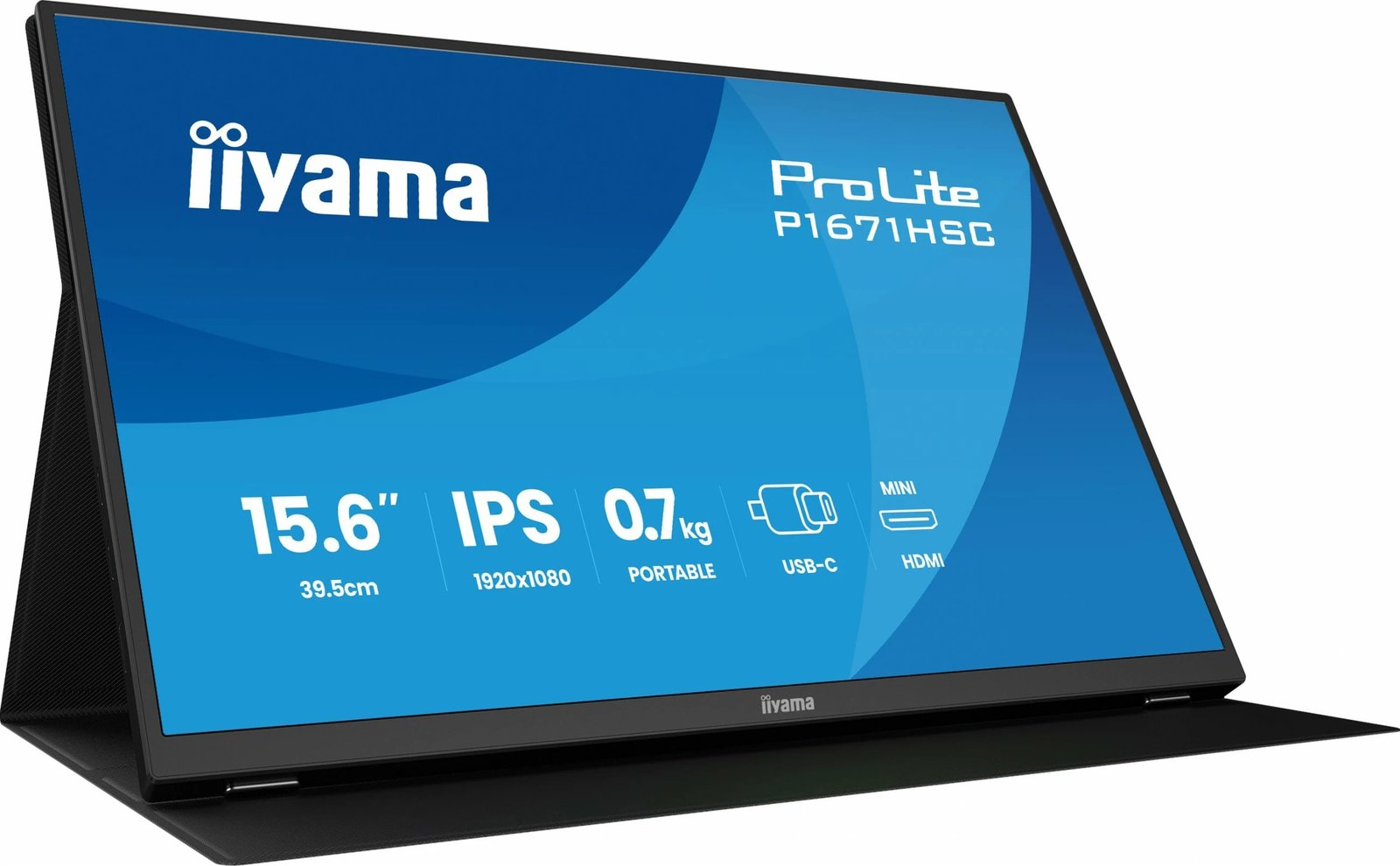 Monitor iiyama ProLite P1671HSC-B1, 15.6 inch, IPS, Full HD, USB-C, mini HDMI