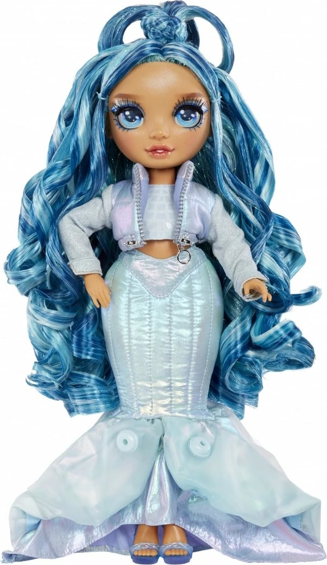 Kukull Rainbow High Winter Wonderland Skyler, 11 inç, me borë magjike dhe aksesorë, Blu