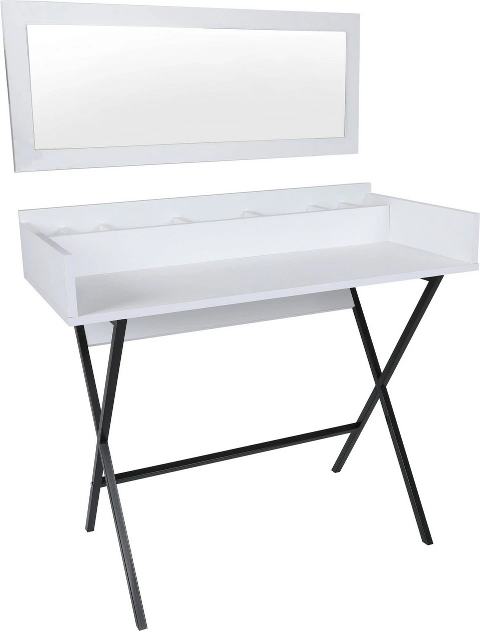 Tavolinë grimi Skye Decor, e bardhë dhe e zezë, Doha