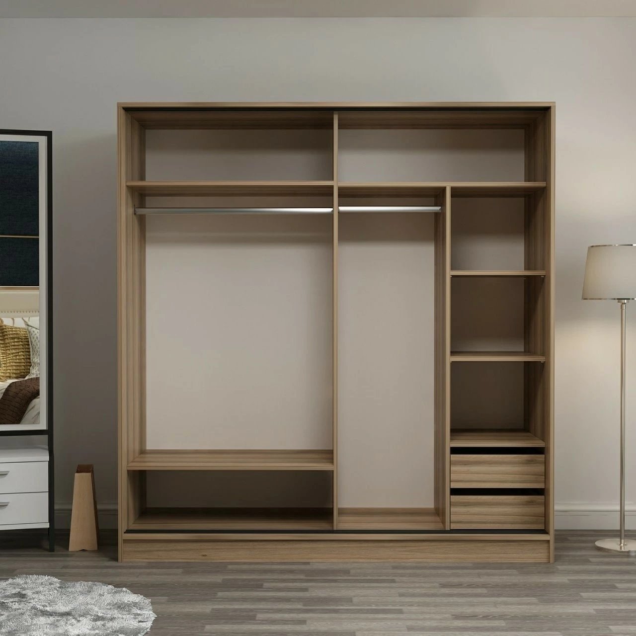 Dollap garderobe, ngjyrë dore, Skye Decor, 220x210x60 cm