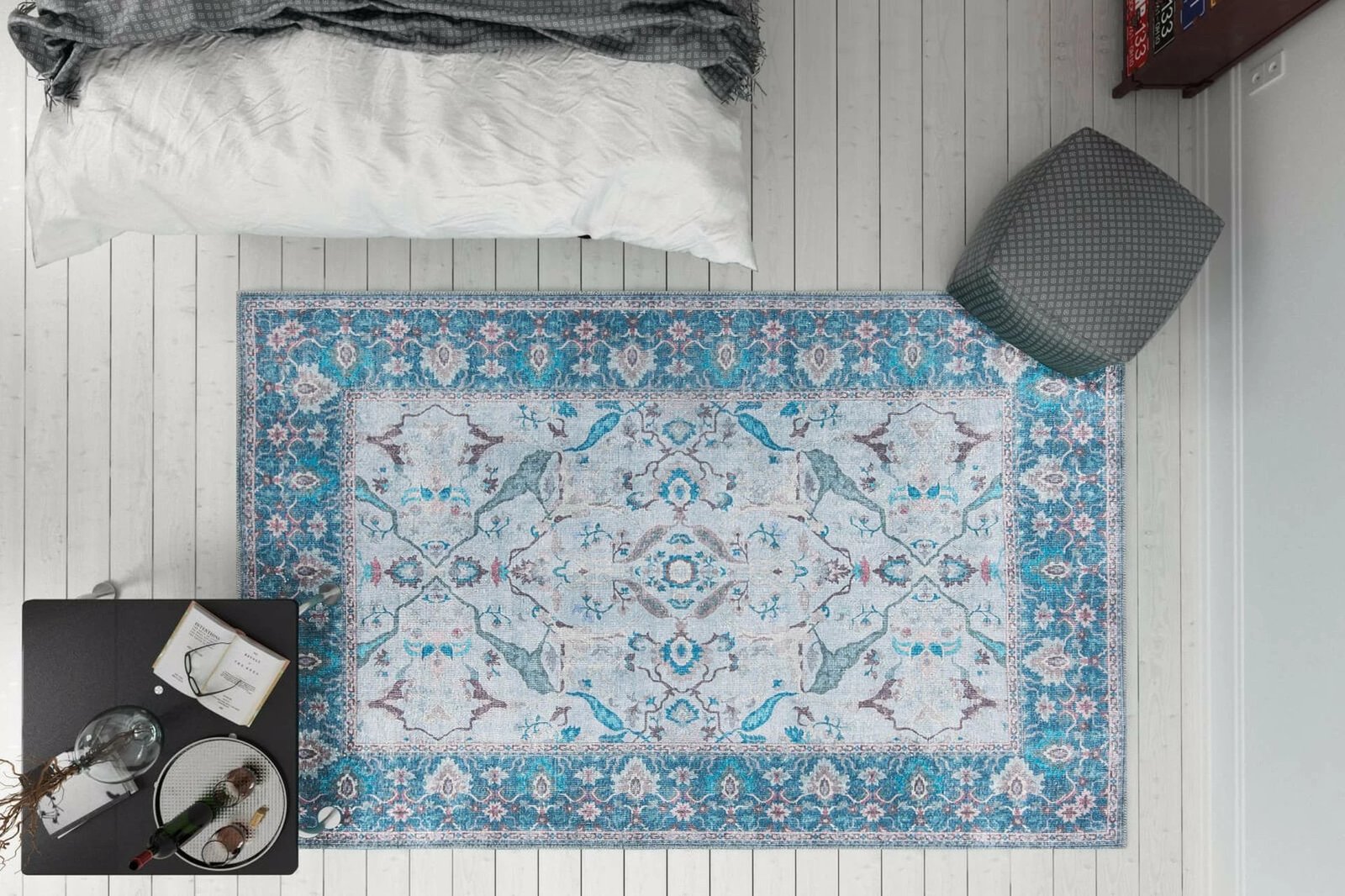 Qilim Conceptum Hypnose, Dorian Chenille, blu, 230x330 cm