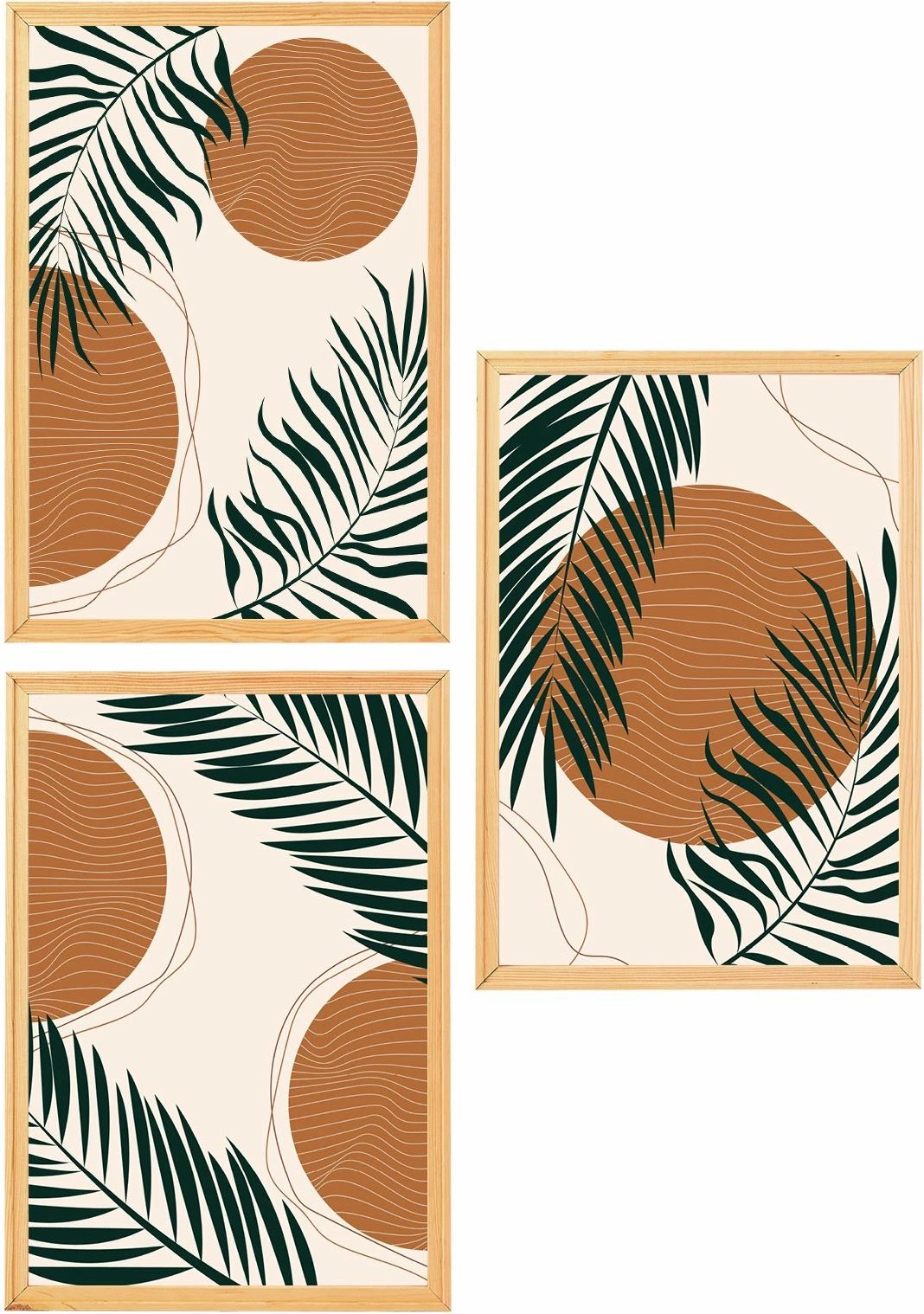 Set pikturash dekorative me kornizë MDF, 3 copë, Wallity, Myk3009-3