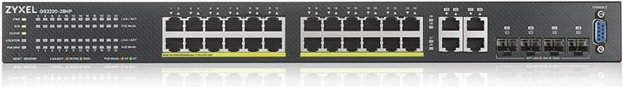 Switch Zyxel GS2220-28HP, Managed, L2, Gigabit Ethernet, PoE, Rack mounting