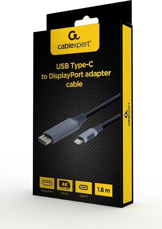 Kabllo USB-C në DisplayPort Gembird CC-USB3C-DPF-01-6, 1.8m, e zezë