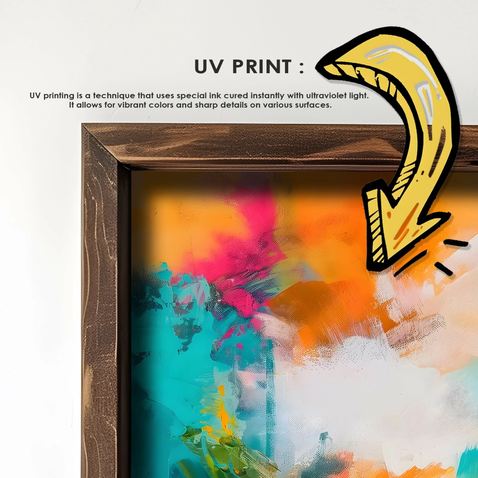 Pikturë dekorative me kornizë, MDF, shumëngjyrëshe, Wallity, GE175-L