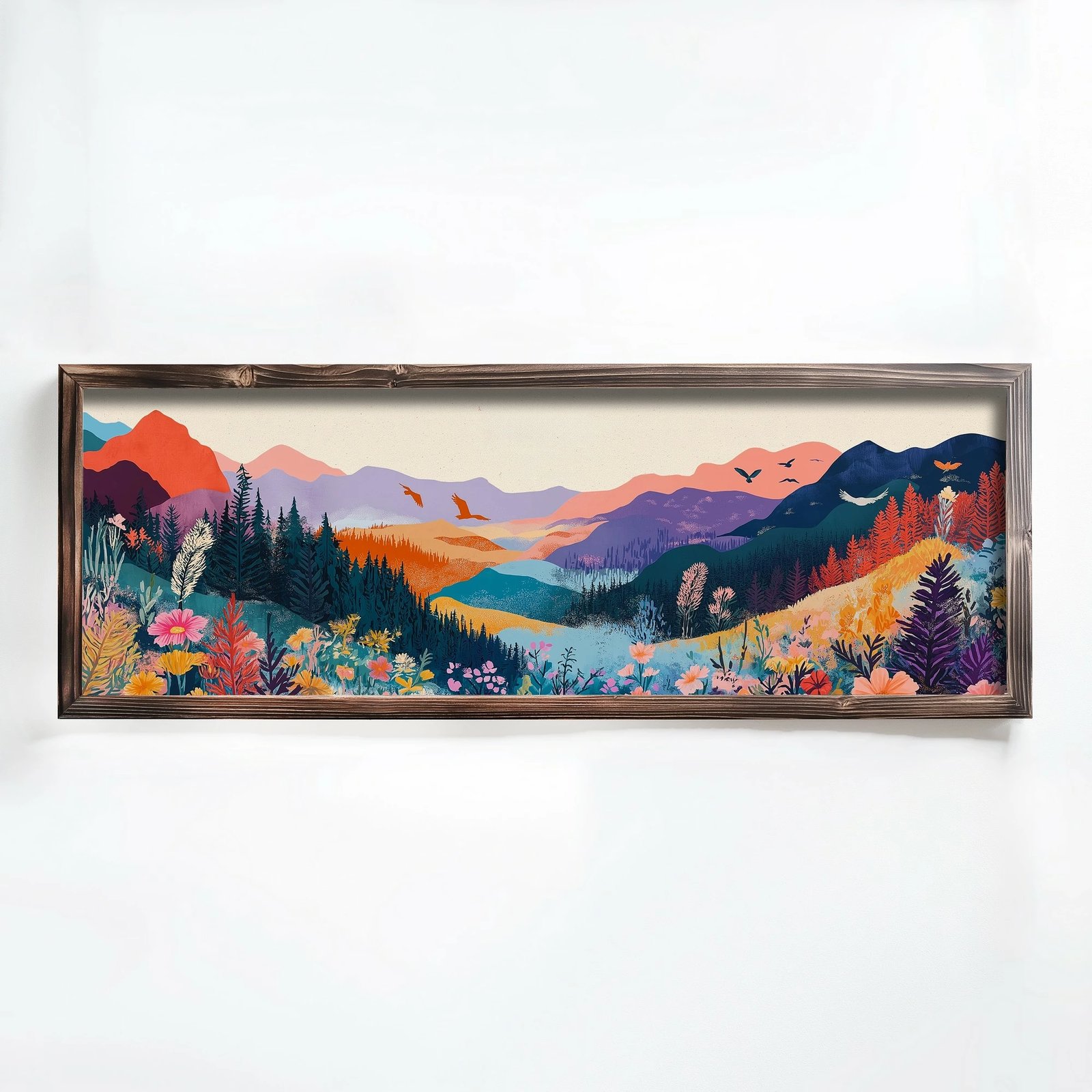 Pikturë dekorative me kornizë, MDF, shumëngjyrëshe, Wallity, EMR001, 40x120x3.5 cm