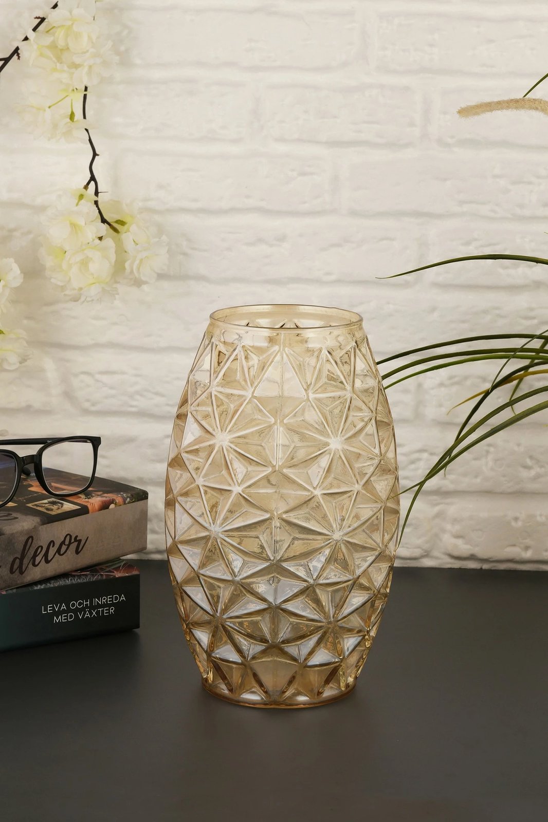 Vazo dekorative, xham i artë, Aberto Design, Sedef D26B Vazo dekorative, xham i artë, Aberto Design, Sedef D26B