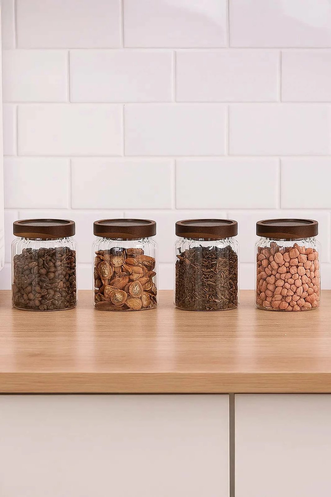 Set kavanozash prej qelqi (4 copë), Hermia Concept, MCH0011258