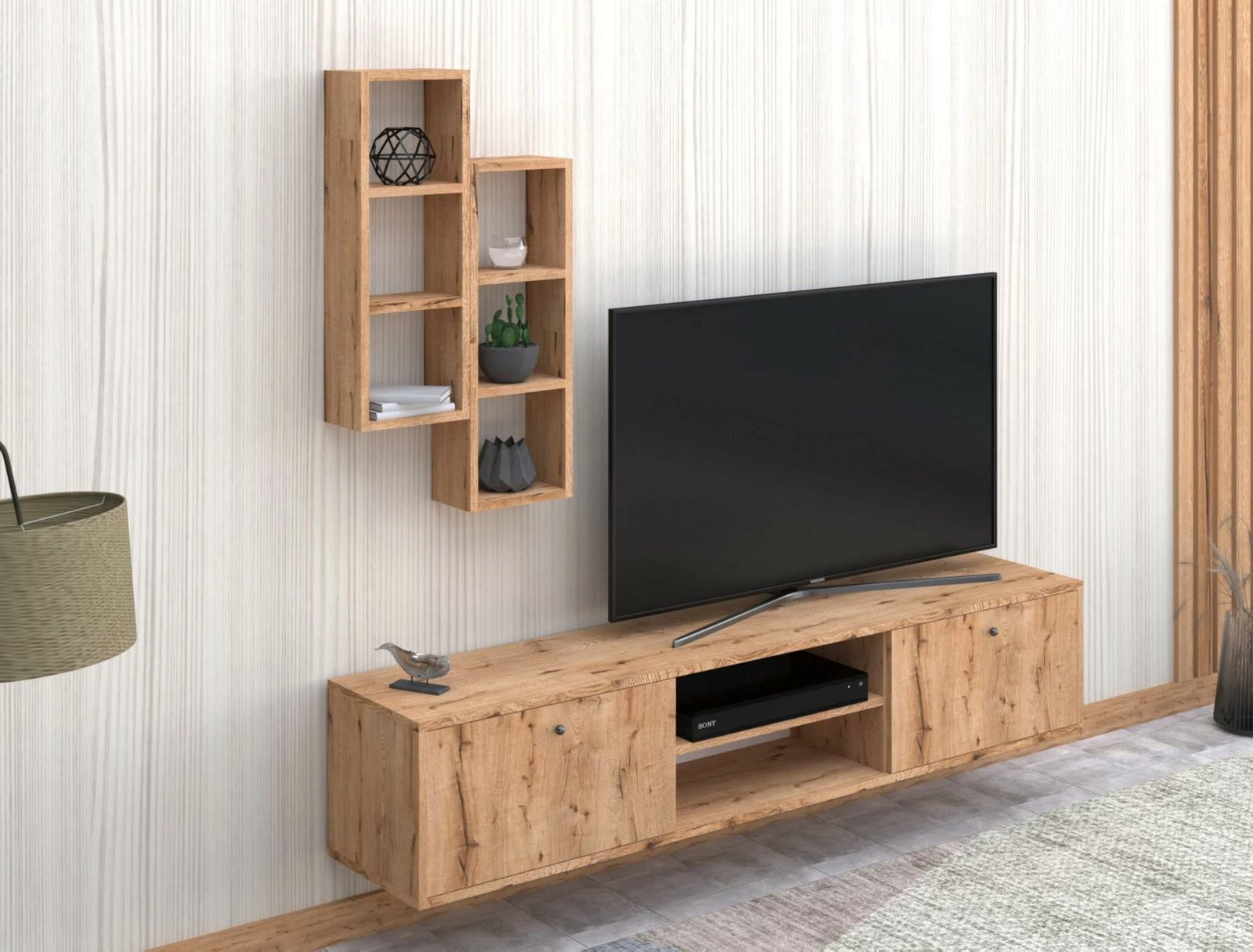 Komodë TV Hanah Home, ngjyrë lisi Sapphire Oak