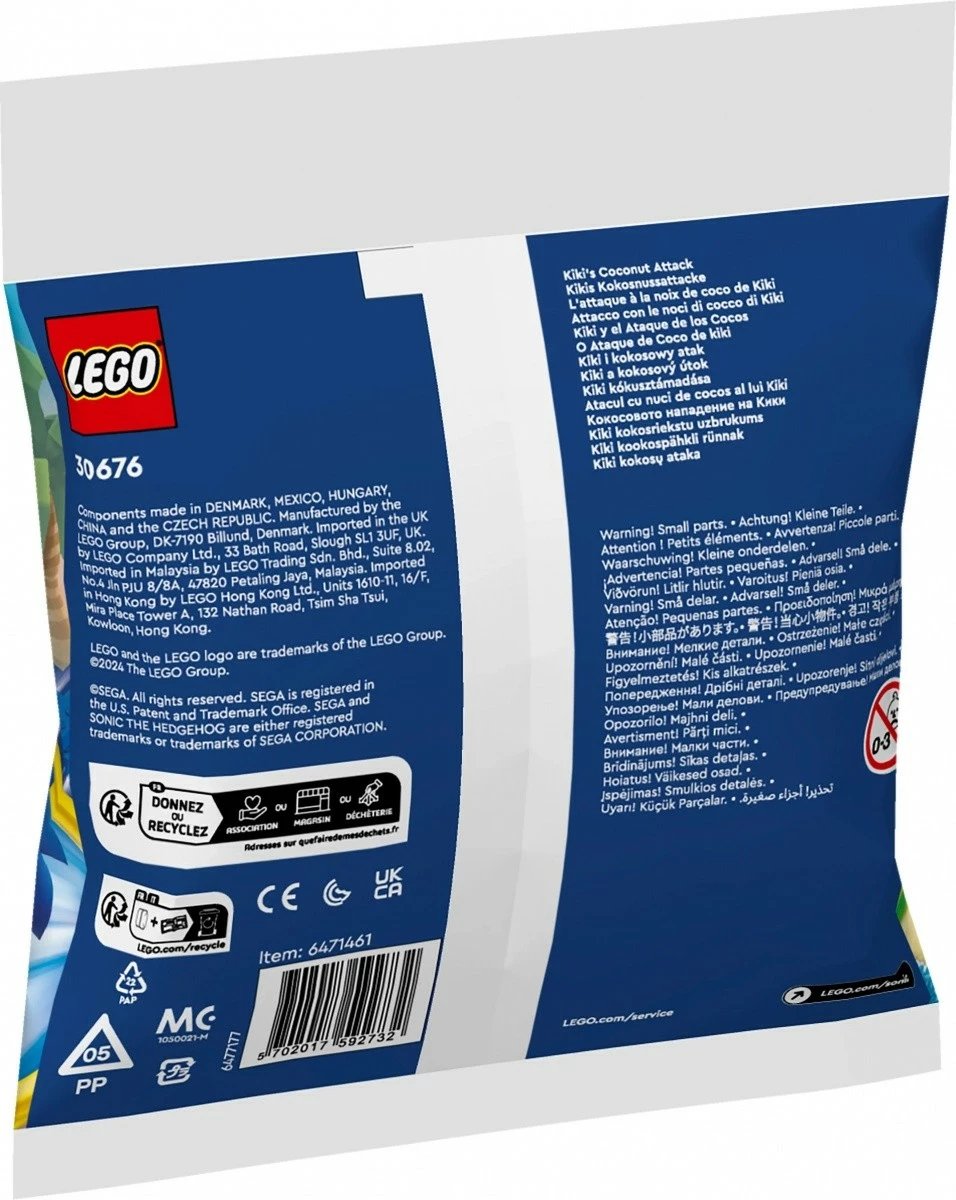 Set lodrash LEGO Sonic the Hedgehog 30676 Kiki and Coconut Attack, 42 pjesë