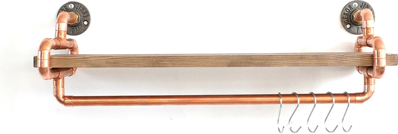 Raft dekorativ prej druri për mur, ngjyrë lisi, Hanah Home, Cop045