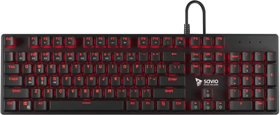 Tastierë për gaming Savio Tempest RX, e zezë/kuqe