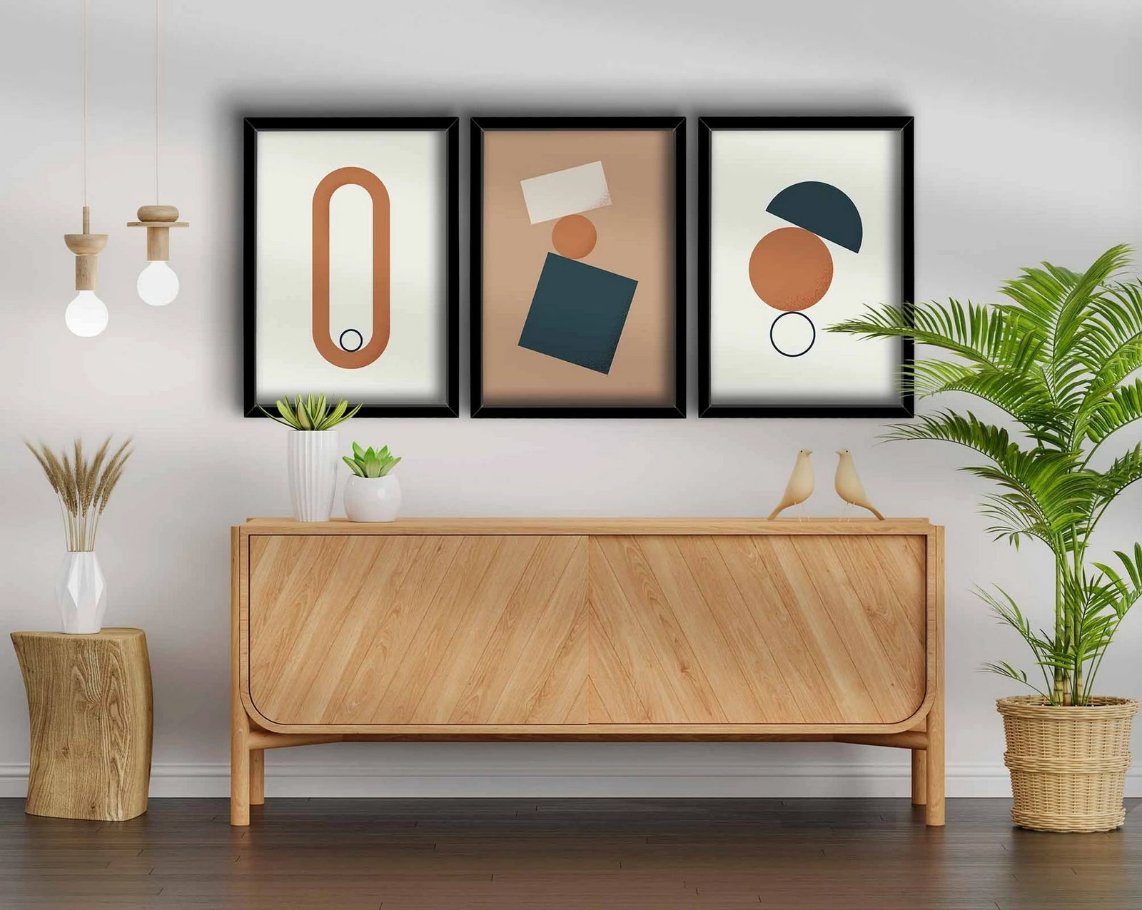 Pikturë dekorative me kornizë MDF (3 copë), Wallity, 3P3853NISCT-002