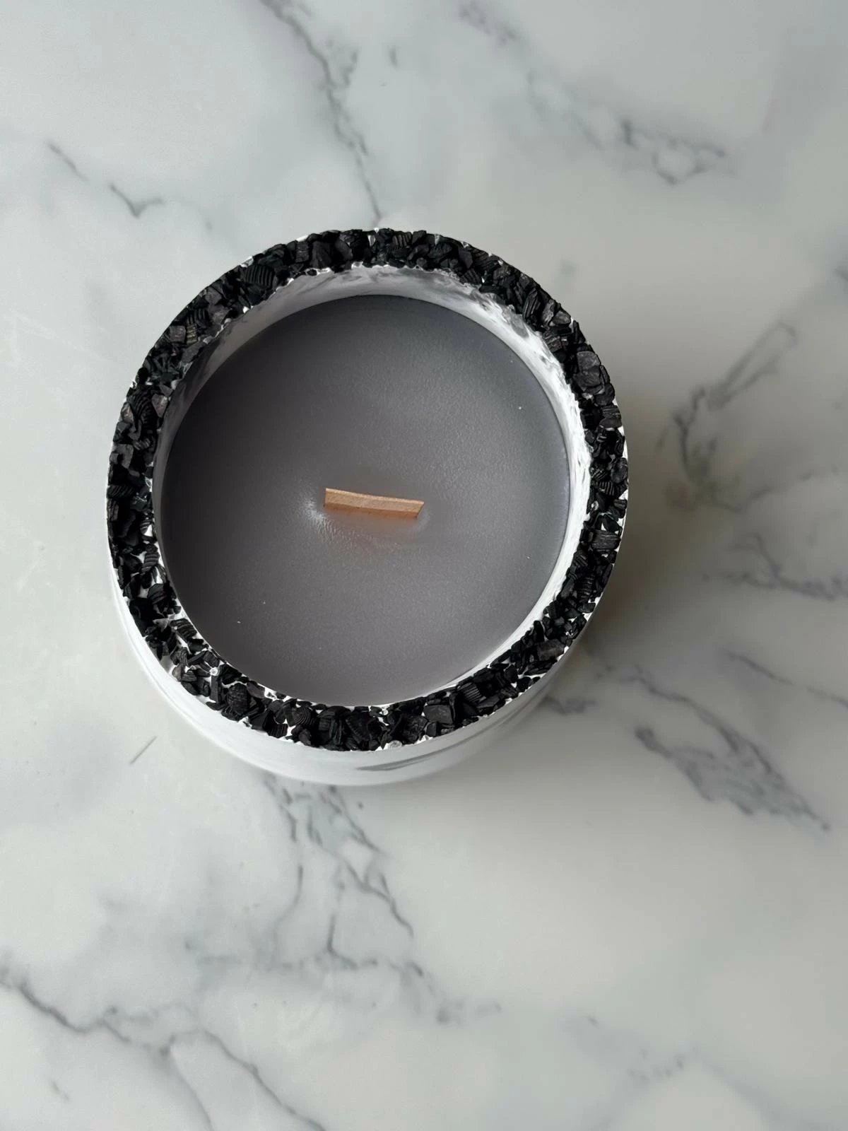 Qiri dekorativ betoni, gri dhe bardh, Evila Originals, Glamour Candle 7TM - 2