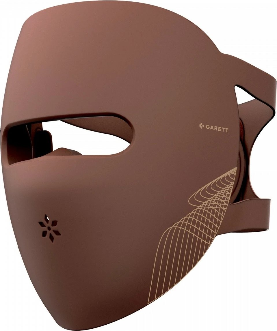 Maskë LED fytyrë & qafë, Garett Beauty Skin Ritual, 4 spektra (660/850/525/590 nm), kontrollues me ekran, IPX6, bateri rikarikueshme, set 2 pjesë, kafe