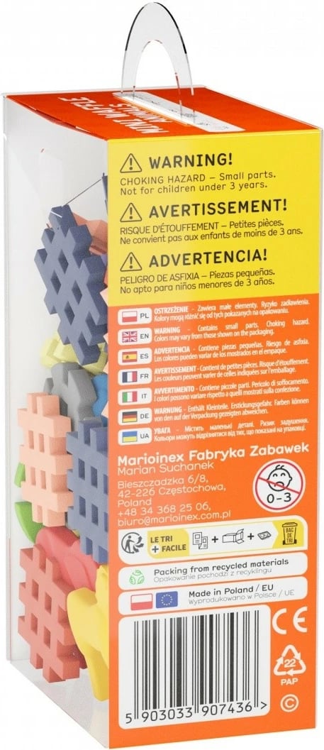 Set blloqe ndërtimi Marioinex Mini Waffle Animals, 42 pjesë, shumëngjyrëshe
