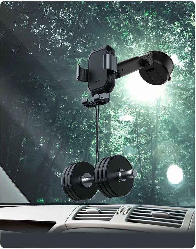 Mbajtës telefoni për veturë Baseus SUYL-TK01, gravitacional, krah teleskopik, i zi