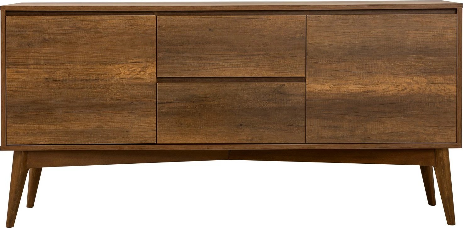 Set tavoline zgjeruese me karrige e konsol (6 pjesë), Skye Decor, Vina Bench 04 1048, ngjyrë arre, blu e errët