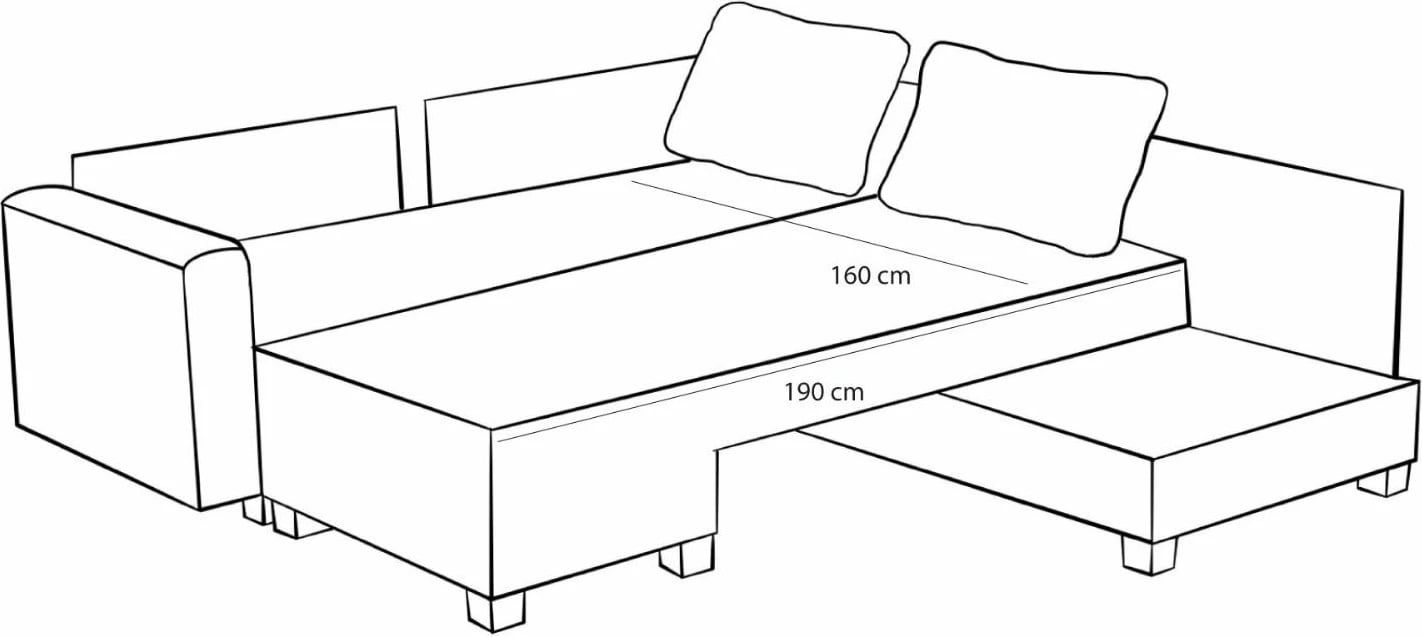 Kënd-sofë krevate Atelier del Sofa, këndi i djathtë, ngjyrë antracit