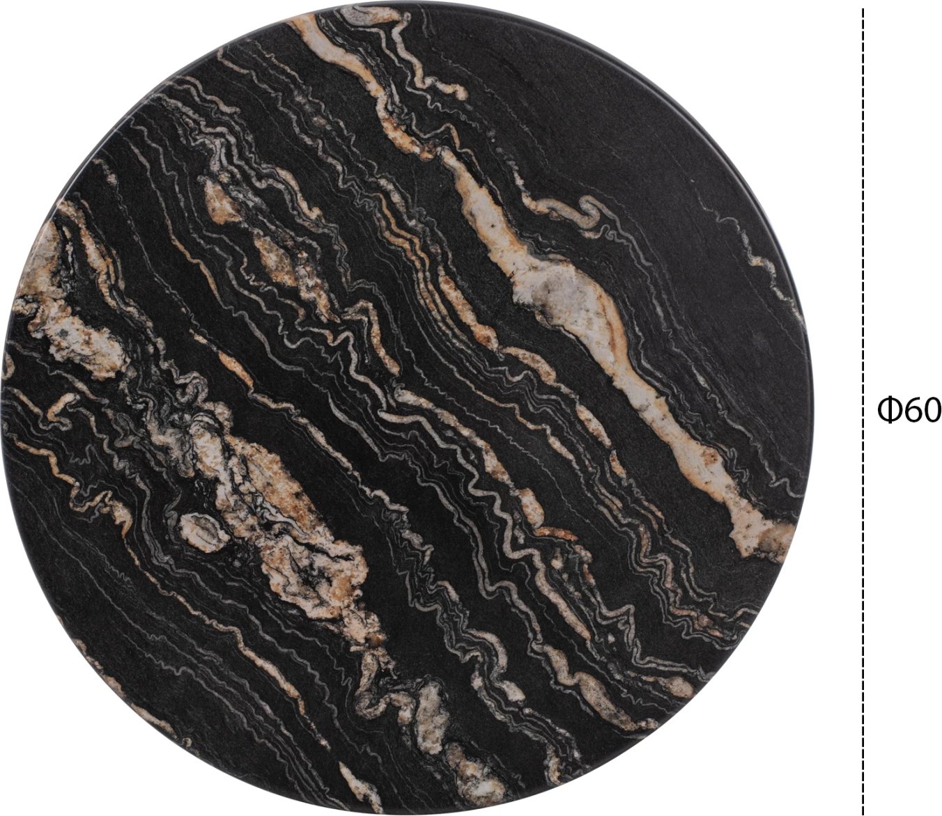 Sipërfaqe tavoline e rrumbullakët, ngjyrë mermeri zi-ari, FH5227.15, Φ60