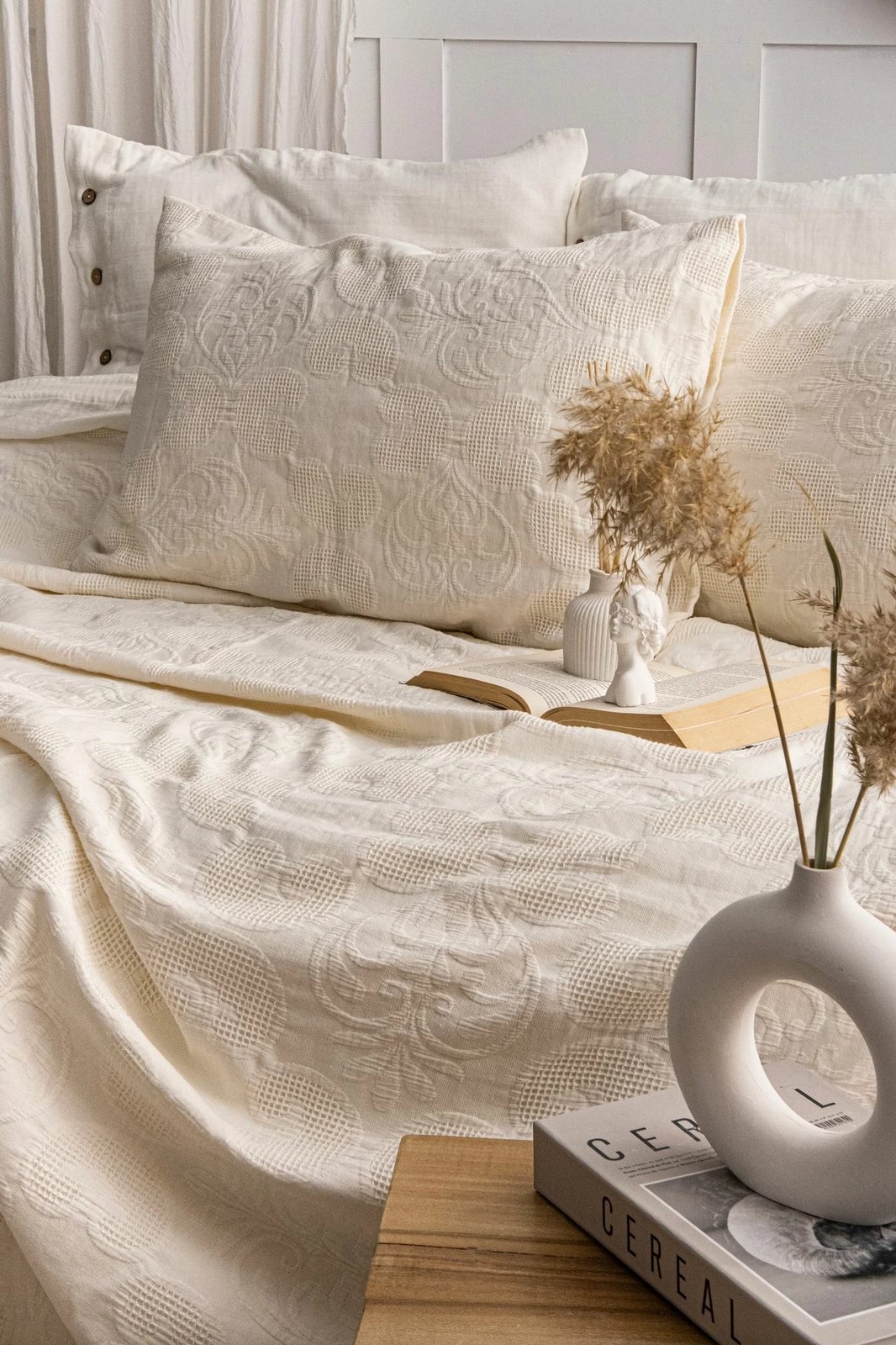 Set mbulesë krevati dopio, Italo, krem