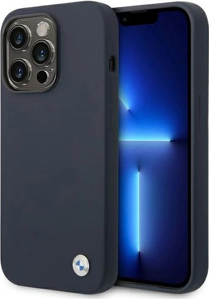 Mbështjellës BMW BMHMP14XSILNA për iPhone 14 Pro Max 6.7", silikon, MagSafe, navy blue