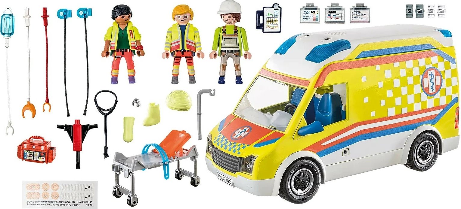 Set lodrash Playmobil City Life Ambulanca 71202 me drita dhe zë, 67 pjesë