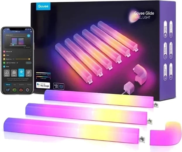 Llambë muri LED Govee H6062 Glide (6+1), RGBIC