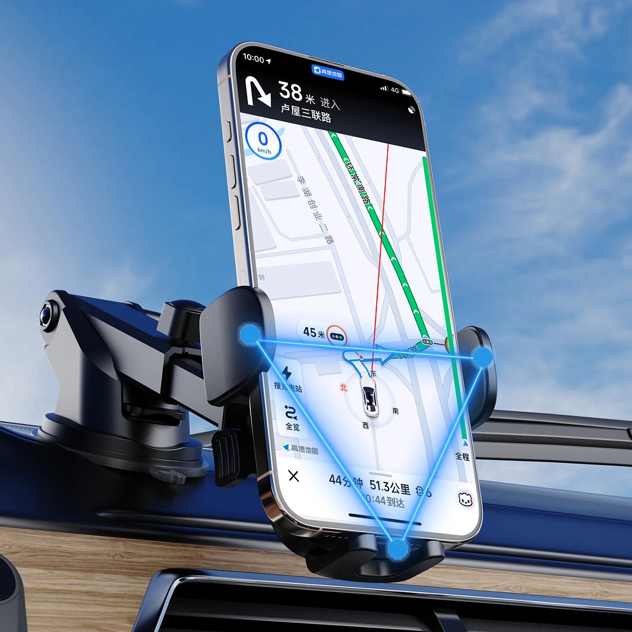 Mbajtës celulari Dudao F2N për ventilator ajri, 360°, i zi