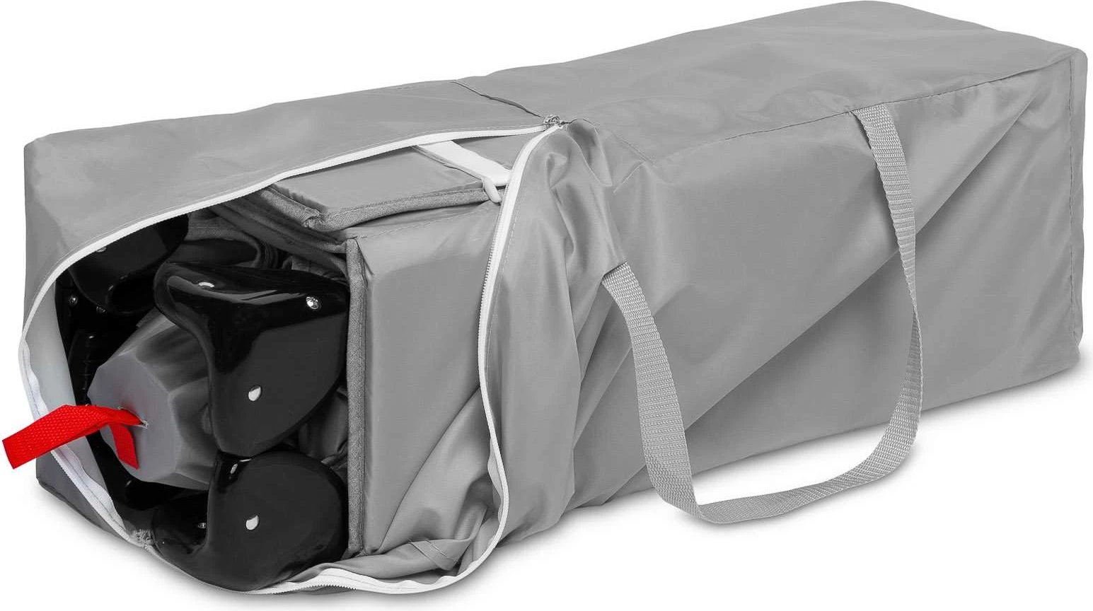 Krevat udhëtimi, CARETERO, Esti, 120x60 cm, me anësore të ulshme dhe rrota, gri