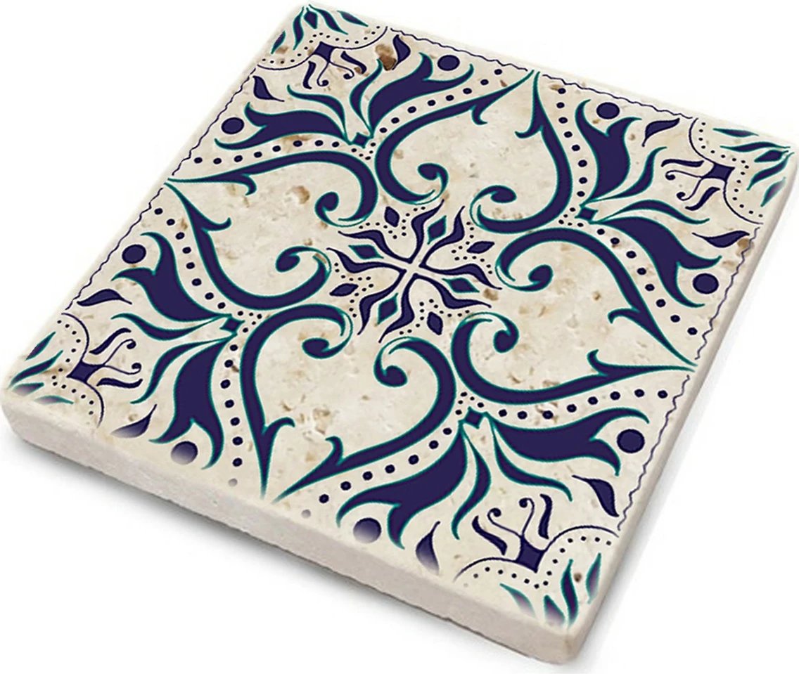 Nënkupa guri natyral, shumëngjyrëshe, 4 copë, Hermia, TBA7436502215230, 10x10x1cm