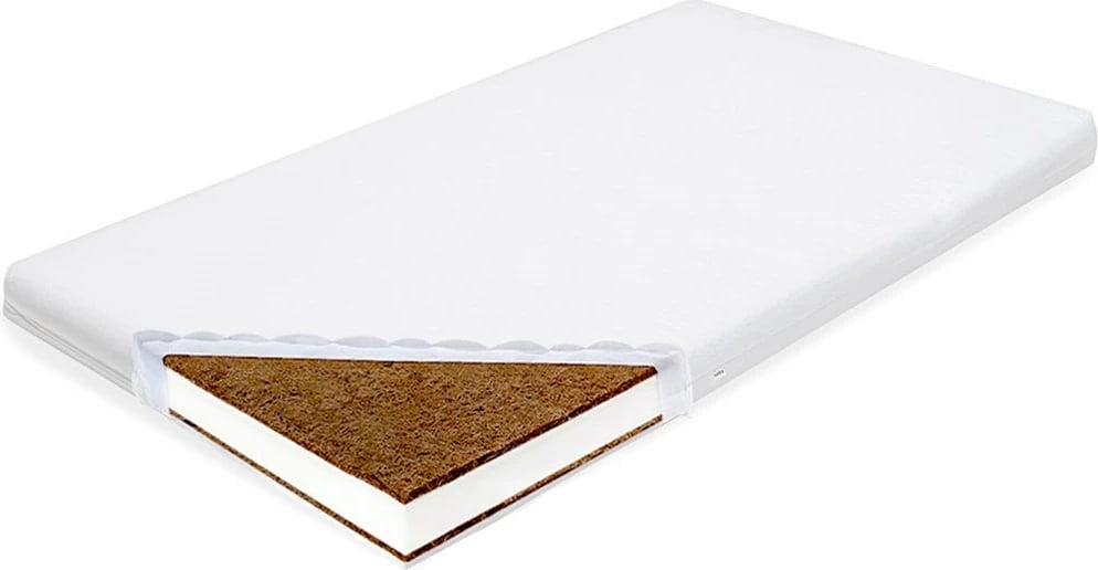 Madrac fëmijësh New Baby Standard 140x70x8 cm kokos-shkumë-kokos i bardhë