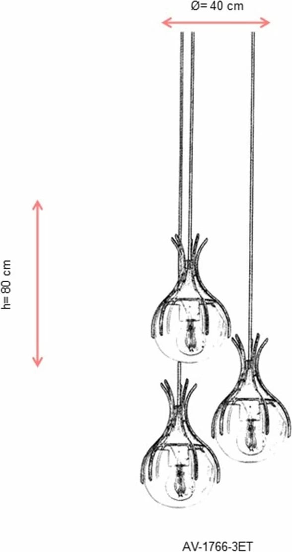 Llambë tavani moderne Opviq, AV-1766-3ET, ngjyrë antike