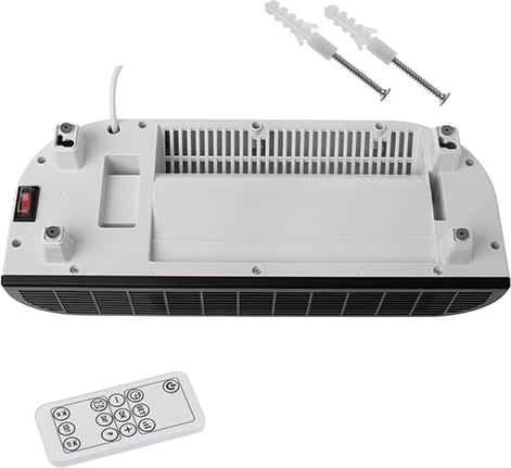 Perde ajri me LED, Adler AD 7751, element qeramik, 1000/2000W, telekomandë dhe programues, e bardhë