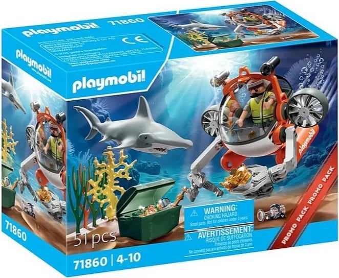 Set lodrash Playmobil 71860 Treasure Hunt me nëndetëse, 51 pjesë