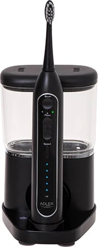 Furçë dhëmbësh sonike me irigator 2-në-1, Adler AD 2180, depozitë 500 ml, USB-C, e zezë