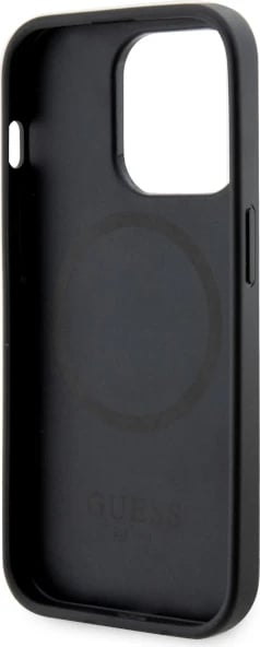 Mbështjellës Guess GUHMP14LP4RPSK për iPhone 14 Pro 6.1", hardcase, MagSafe, zi