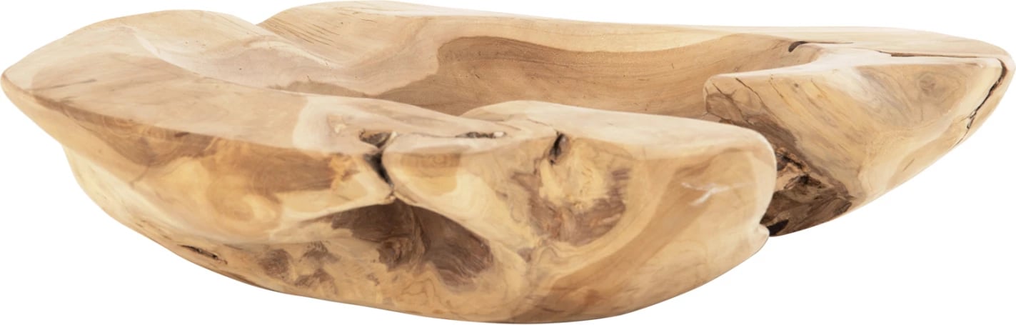 Enë dekorative për tavolinë, dru tik, YOKI, Φ58x12H cm