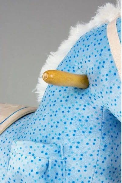 Kalë lëkundës, Milly Mally, Pony, me tinguj dhe lëvizje, 74x28x58 cm, deri 30 kg, me lodër pelush, vjollcë