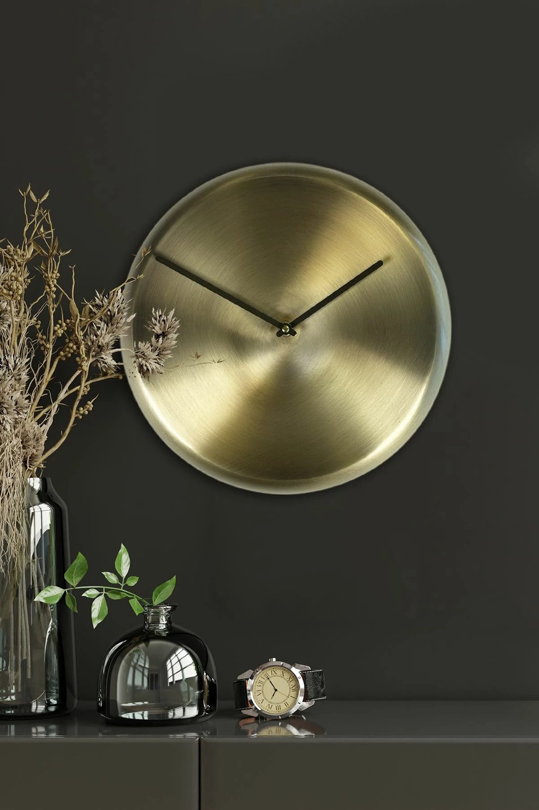 Orë muri dekorative metalike, ngjyrë kaki, Wallity, 30x30cm