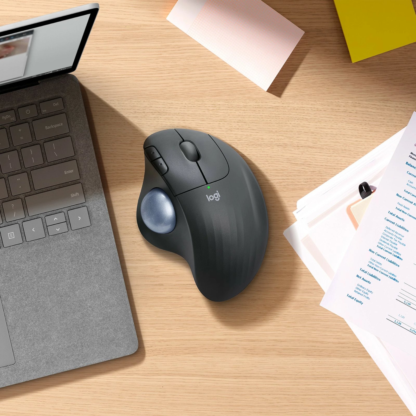 Maus Logitech M575 ERGO wireless trackball, i bardhë