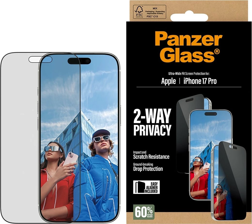 Mbrojtës ekrani PanzerGlass 2-Way Privacy për iPhone 17 Pro/UWF