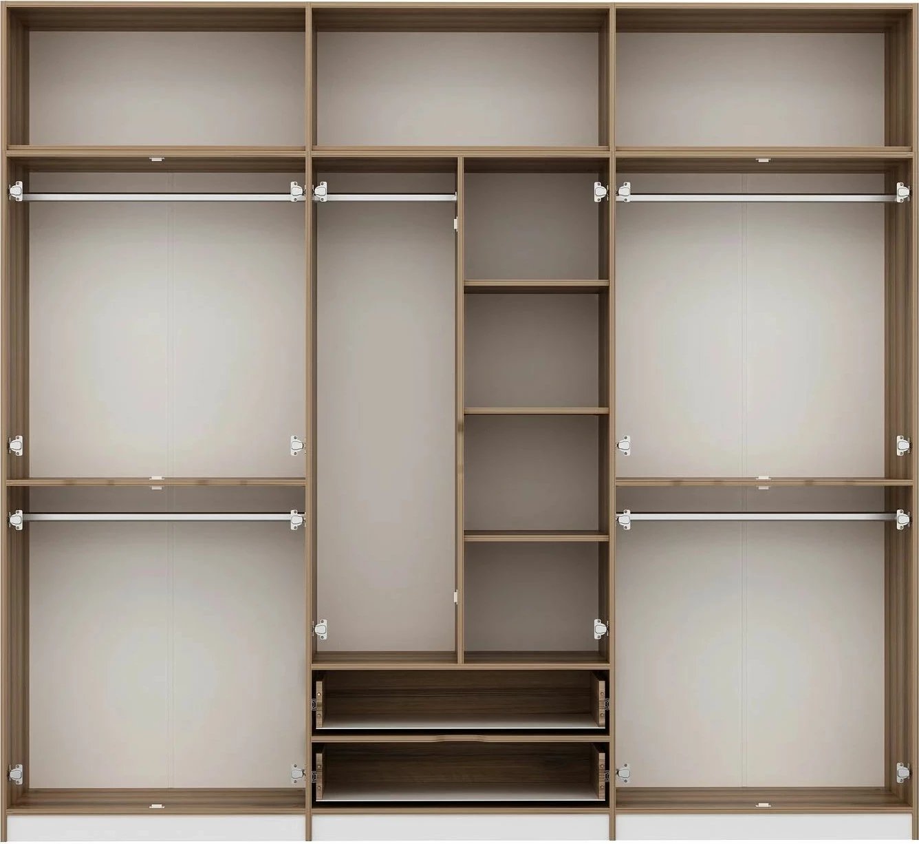 Dollap i madh për rroba, ngjyrë e bardhë dhe dore, Skye Decor Elina - 8914