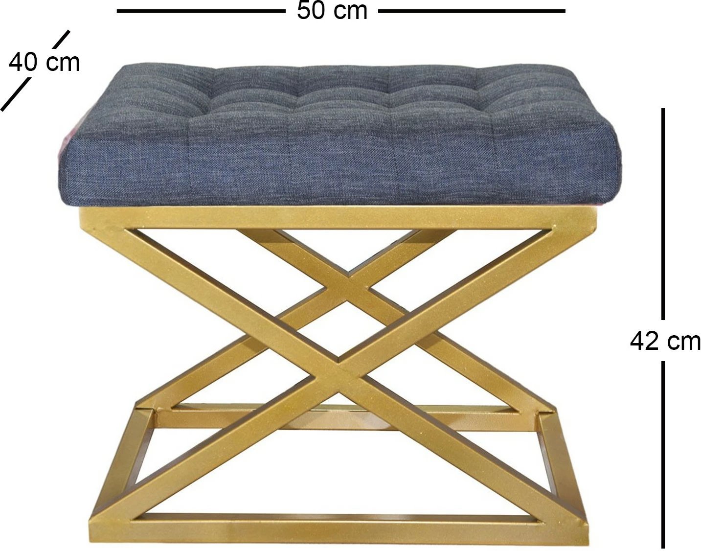 Puf Atelier del Sofa, ngjyrë ari dhe kaltër, Capraz