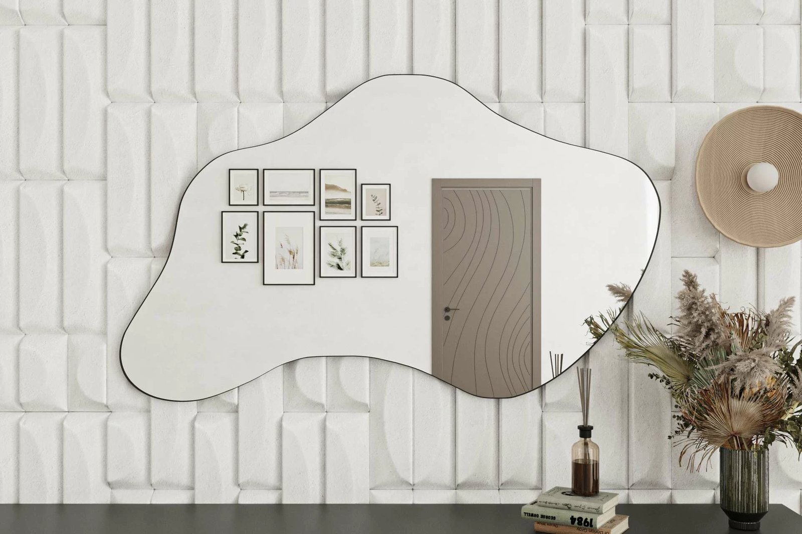 Pasqyrë Skye Decor, Azeila, ngjyrë e zezë, 60x120x2.2cm