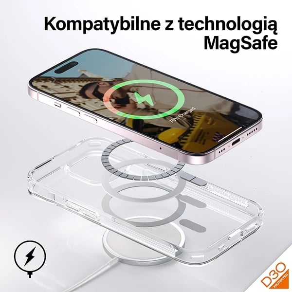 Mbështjellës PanzerGlass HardCase me MagSafe, D3O, për iPhone 15/14/13, Transparent