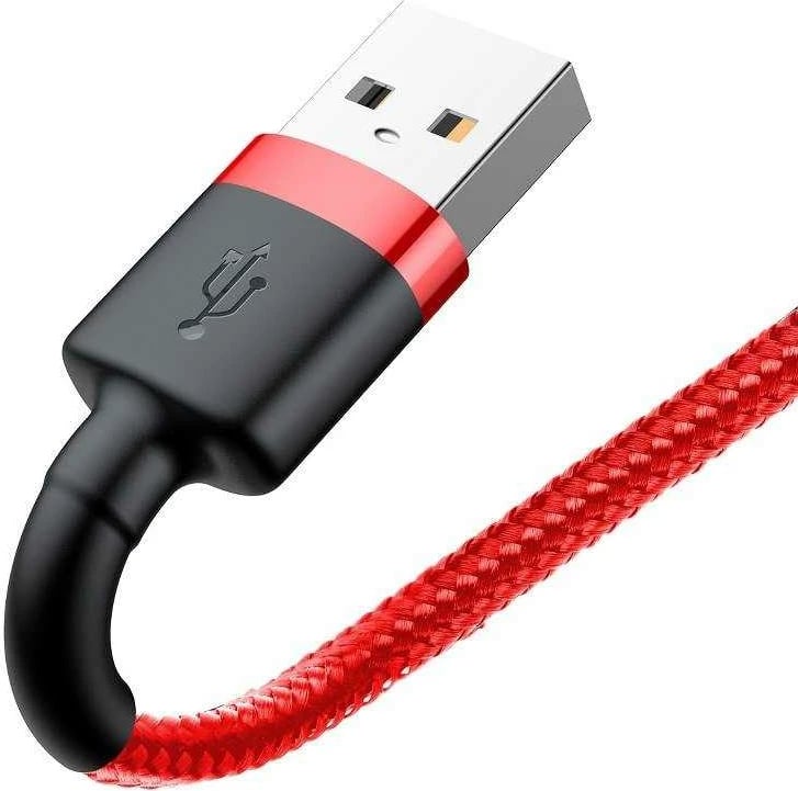 Kabllo USB Lightning Baseus Cafule, 0.5m, 2.4A, e kuqe