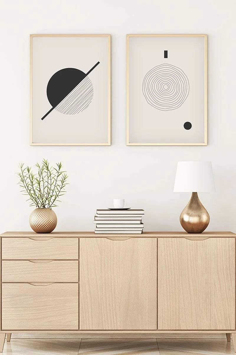 Pikturë dekorative me kornizë, MDF, set prej 2 copash, Wallity, Huhu85, 30x40cm