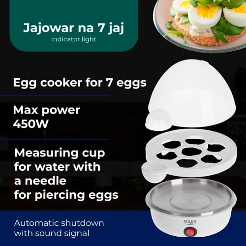 Zierëse veze, Adler AD 4459, 7 vezë, 360W max 450W, auto fikje me sinjal, filxhan matës me gjilpërë, e bardhë