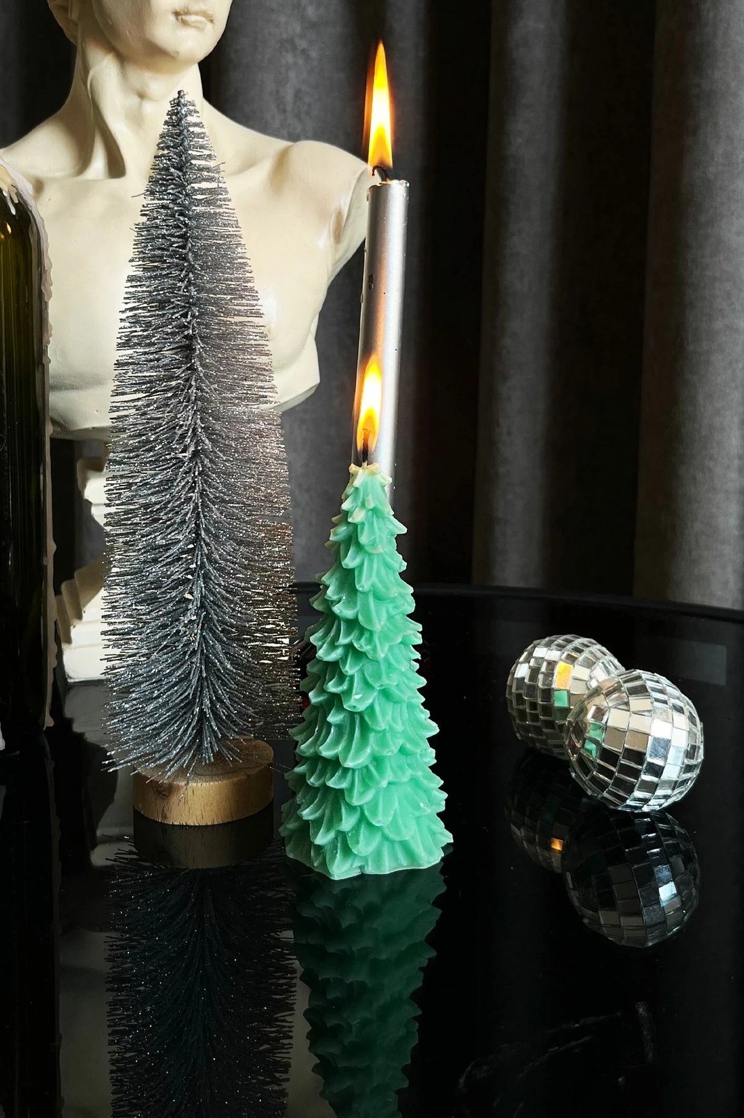 Qiri dekorativ Krishtlindjesh, ngjyrë e gjelbër e çelët, Evila Originals, 11cm